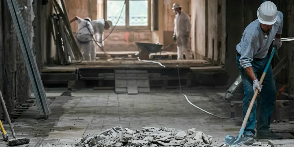 fire damage restoration professionals performing structural cleanup and restoration after a fire in Columbia, MO